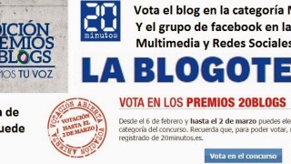 Nota nº 87. Vota mis blogs en los premios 20blogs de periodico 20minutos.